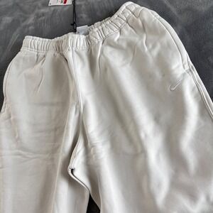 Nike Men's Fleece Training Pants Sweatpants Elastic Waist Beige Casual‎ Large